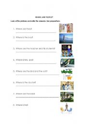 English worksheet: Where are people?