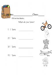 English worksheet: What do you have?