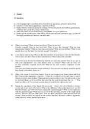 English Worksheet: Final Exam Topic: Family