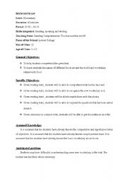 English worksheet: sample lesson plan