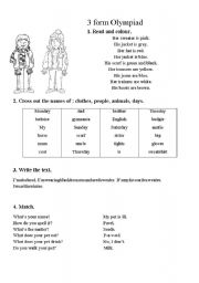 English worksheet: test 3 form
