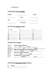 English Worksheet: Elementary revision worksheet for young learners