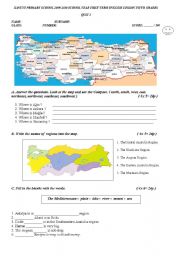 revision test of regions compass and geographical features