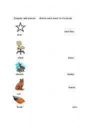 English Worksheet: singular and plurals