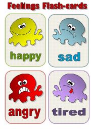 FEELINGS FLAS-CARDS! - a set of 12 EDITABLE!!!!!! flash-cards for kids