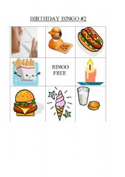 English Worksheet: Birthday Bingo CARD #2 