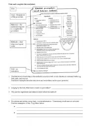 Procedure worksheet - recipe