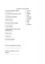 English Worksheet: Vocabulary Review