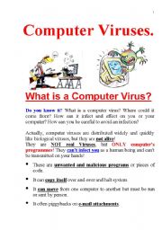 English Worksheet: What is a Computer Virus? Read and Discuss.