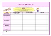 English worksheet: Tense revision - active voice