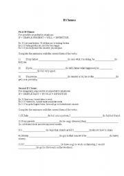 English Worksheet: 1st and 2nd if clauses