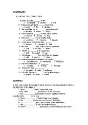 English worksheet:   present simple, comtimuous and past exercises