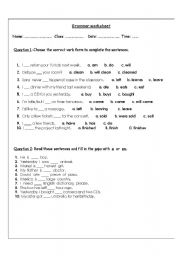 English worksheet: mixed grammar rules