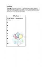 English Worksheet: Party rules