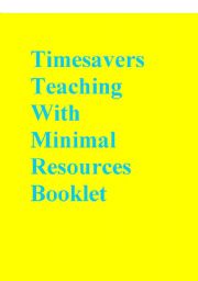 Timesavers Teaching With Minimal Resources Booklet