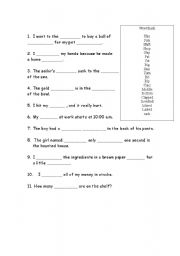 English Worksheet: Spelling Cloze Practice WS