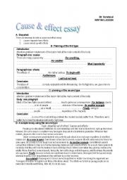 English Worksheet: writing cause and effect