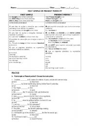 English Worksheet: Past simple or present perfect?