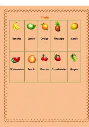 English worksheet: Fruit Pictionary