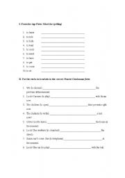 English worksheet: ing form