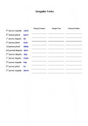 English worksheet: Difficult Irregular Verbs