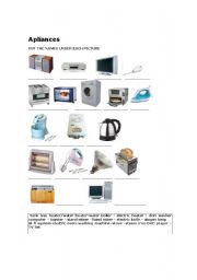 English Worksheet: apliances 