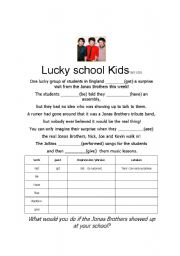 English worksheet: JONAS BROTHERS PAST SIMPLE PRACTISE