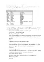 English Worksheet: Sightseeing in London (work with the dialogue)