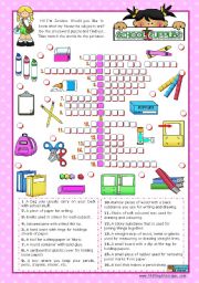 Classroom objects and symbols Set  (9)  -  Basic school supplies