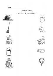 English worksheet: Rhyming Words