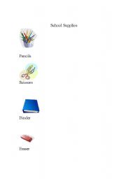 English Worksheet: School Supplies