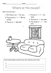English Worksheet: Where is the mouse?