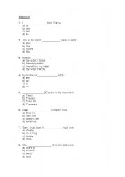 English worksheet: General level test