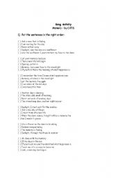 English worksheet: Memory_song activity from the musical 