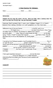 English worksheet: Halloween history