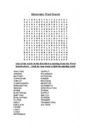 English worksheet: Design and Technology Electronics Word Search