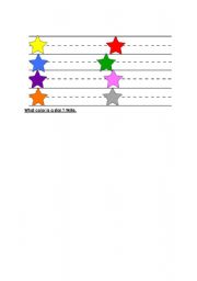English worksheet: What colour is a star. Write !