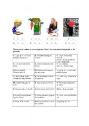 English worksheet: Daily routine and jobs