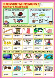 English Worksheet: Demonstrative Pronouns 2 This/That & These/Those