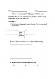 English worksheet: Mixed Skills Review- Third Grade