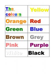 English Worksheet: the colours
