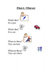 English worksheet: What is / what are