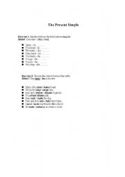 English worksheet: Present simple - Exercises