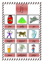 English Worksheet: picture dictionary (J)