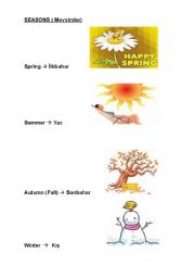 English Worksheet: seasons