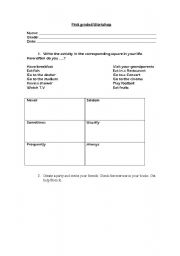 English Worksheet: frequency adverbs