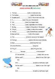 English Worksheet: SIMPLE PRESENT +PRESENT CONTINUOUS