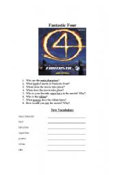 English Worksheet: Fantastic Four