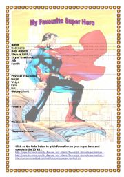 English Worksheet: My Favourite Super Hero