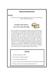 Reading Comprehension Exam on Animals (7 different activities)